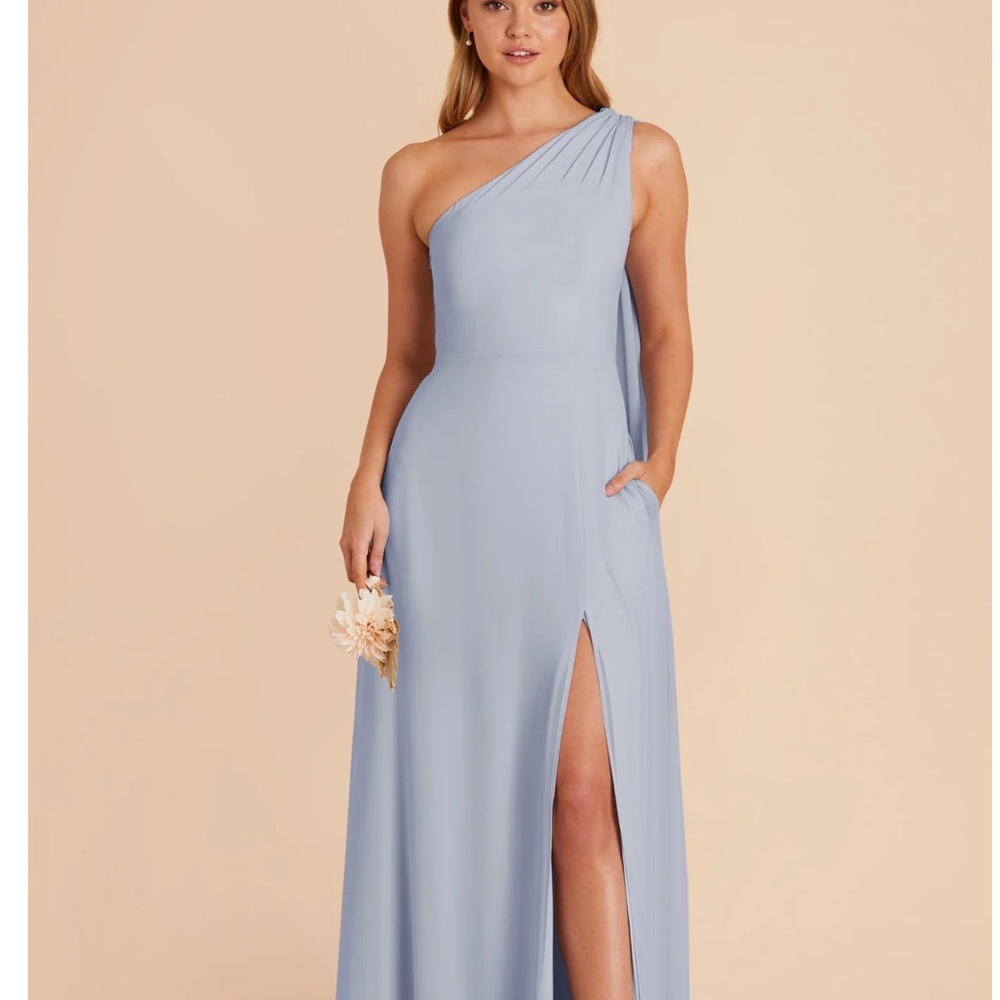 Birdy Grey One Shoulder Light Blue Dress